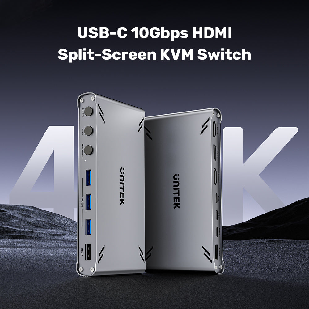 USB-C 10Gbps HDMI Split-Screen KVM Switch