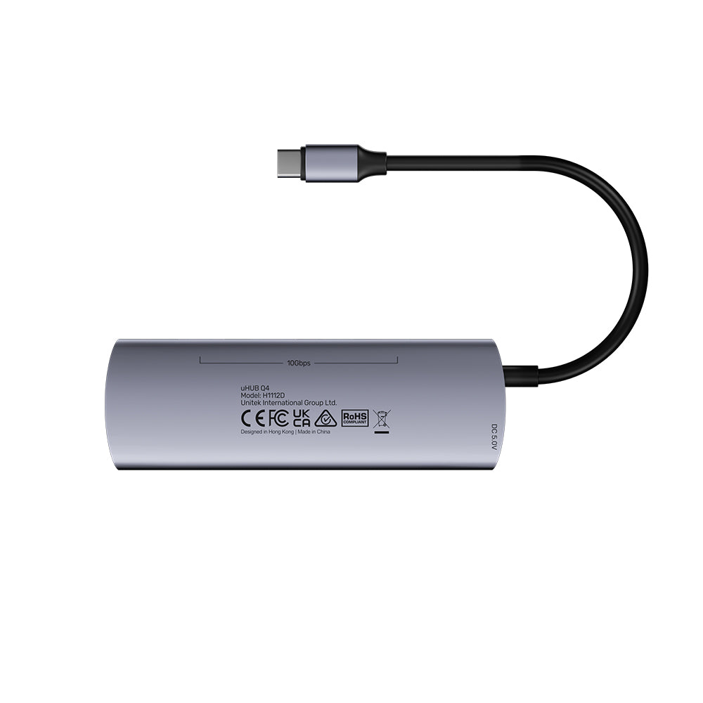 uHUB Q4 4合1 10Gbps USB-C 集線器連2個USB-A和2個USB-C端口