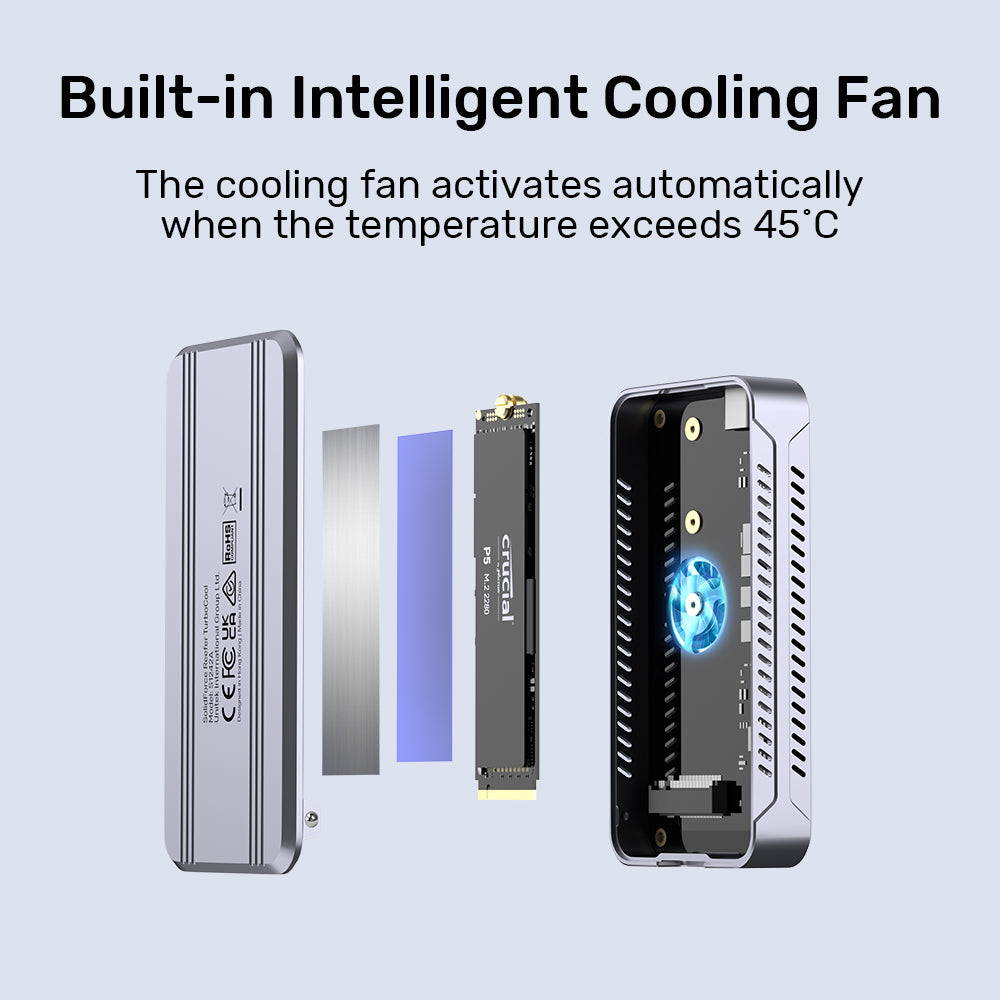 SolidForce Reefer TurboCool USB4 40Gbps M.2 SSD 硬碟盒連散熱風扇