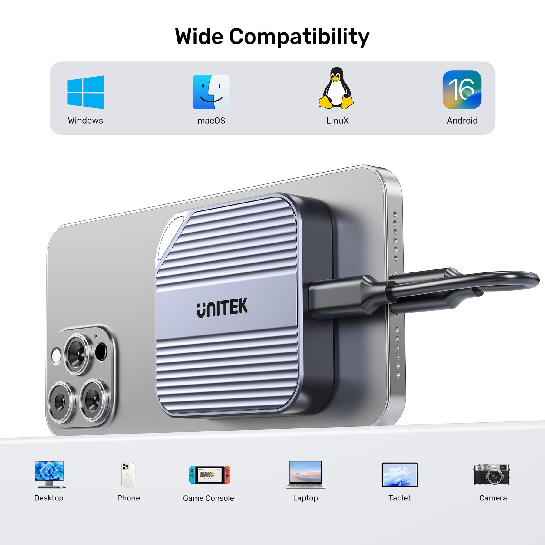 UNITEK Magnetic M.2 2230 NVMe SSD Enclosure + Kingston NV3 PCIe 4.0 NVMe SSD Combo