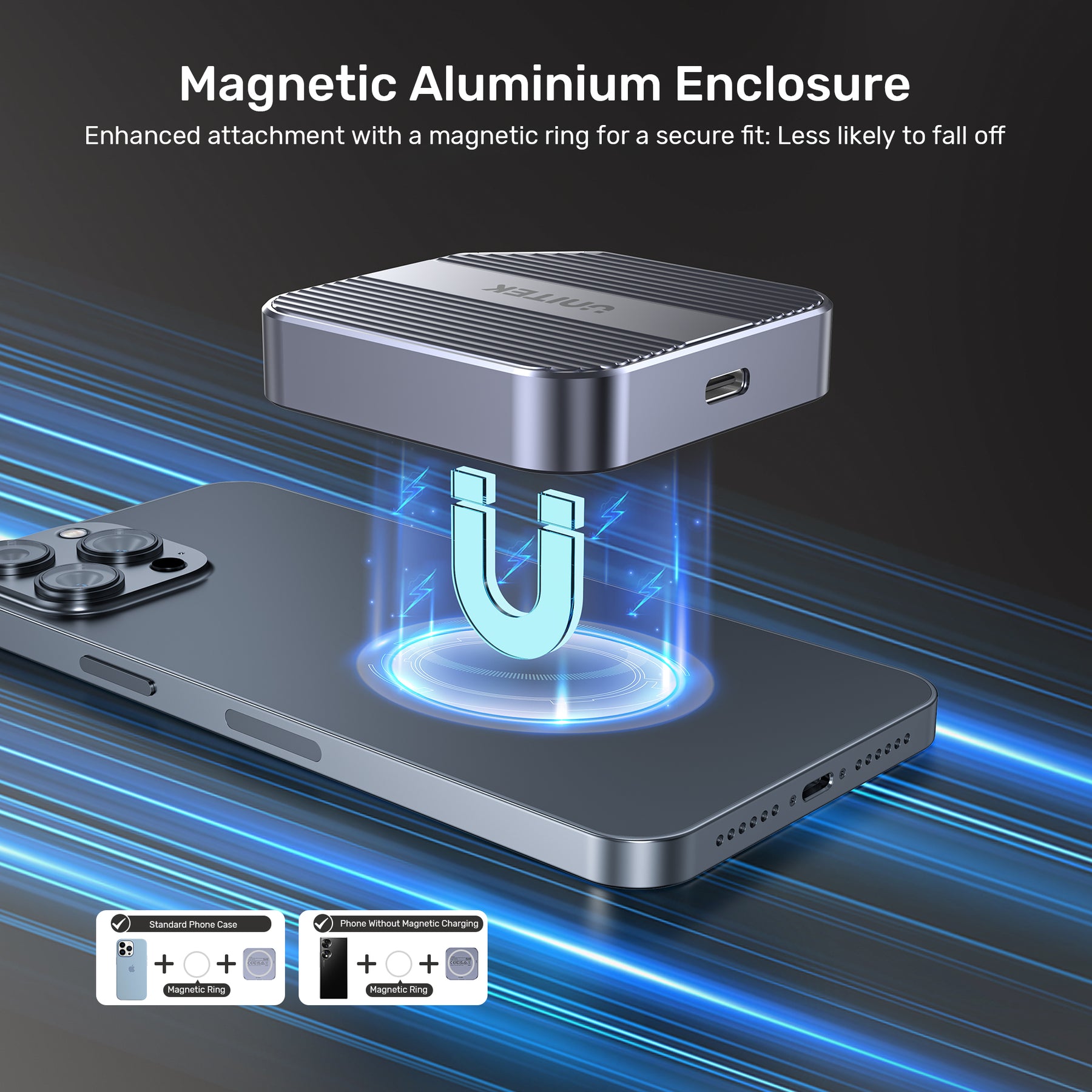 UNITEK Magnetic M.2 2230 NVMe SSD Enclosure + Kingston NV3 PCIe 4.0 NVMe SSD Combo