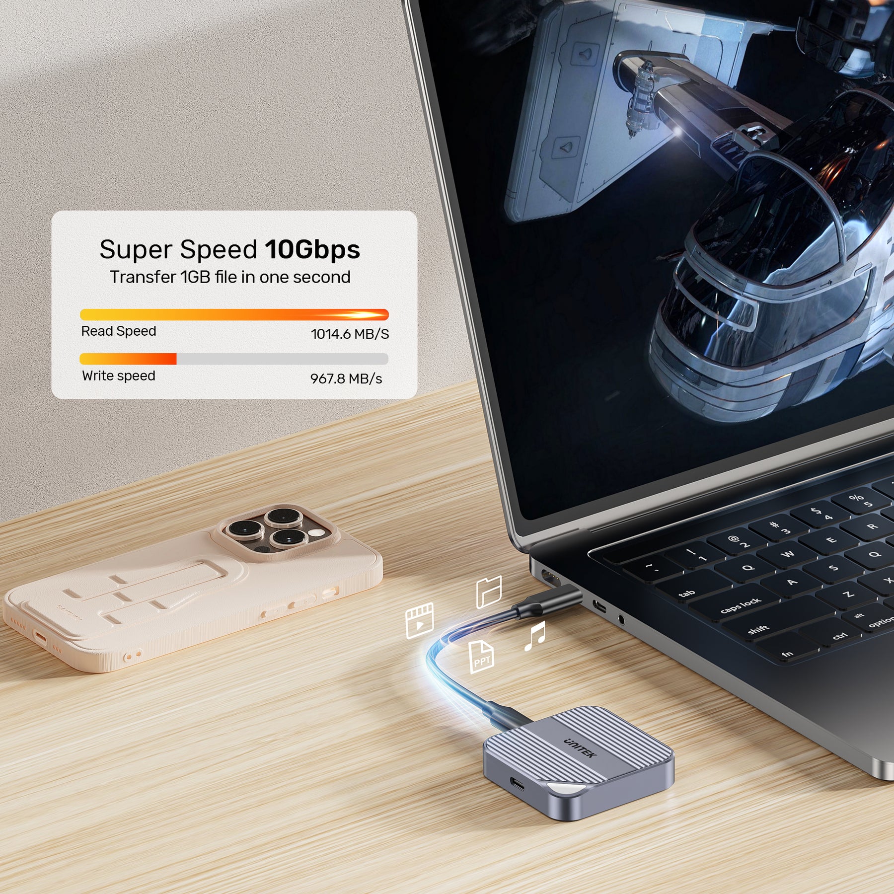 UNITEK Magnetic M.2 2230 NVMe SSD Enclosure + Kingston NV3 PCIe 4.0 NVMe SSD Combo