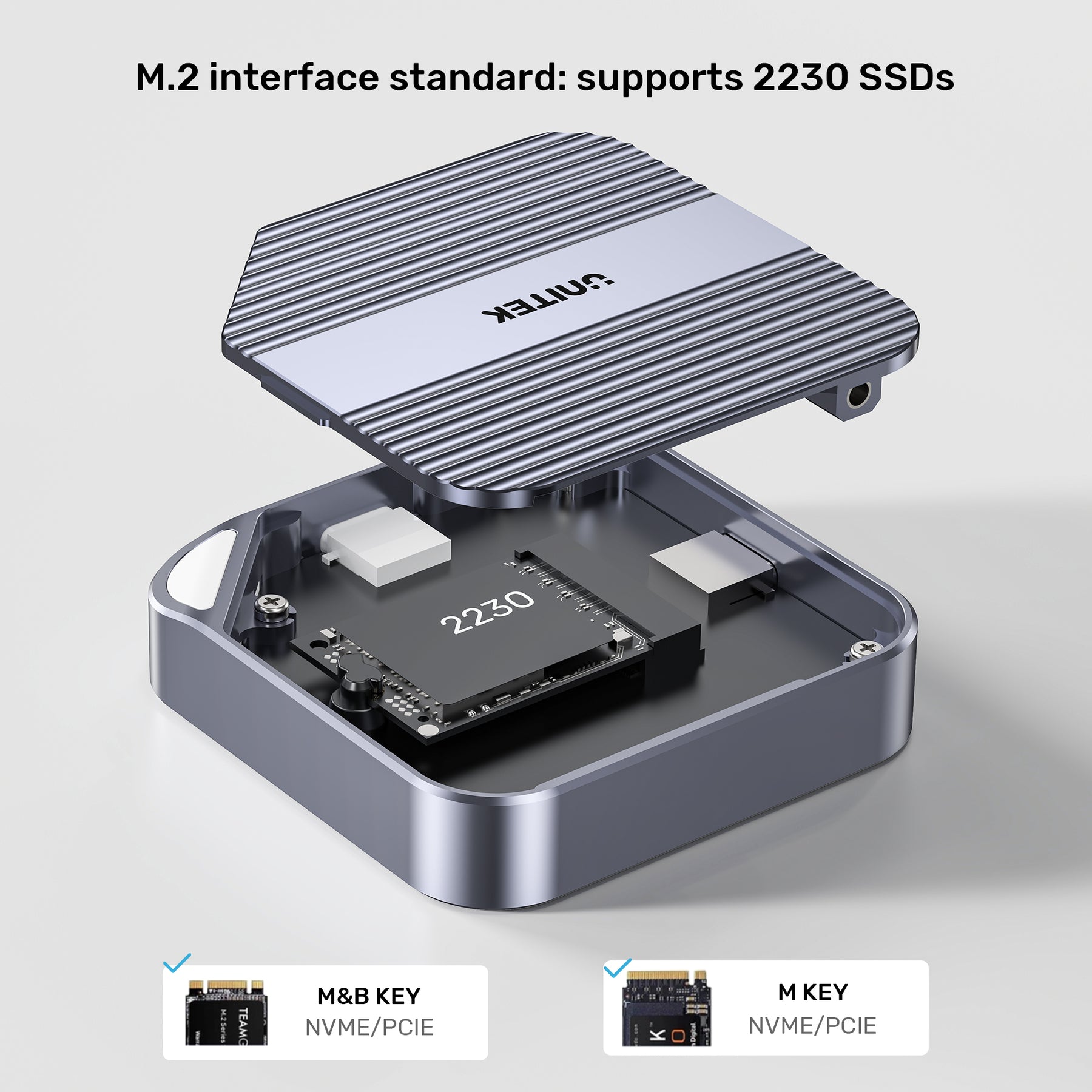 UNITEK Magnetic M.2 2230 NVMe SSD Enclosure + Kingston NV3 PCIe 4.0 NVMe SSD Combo