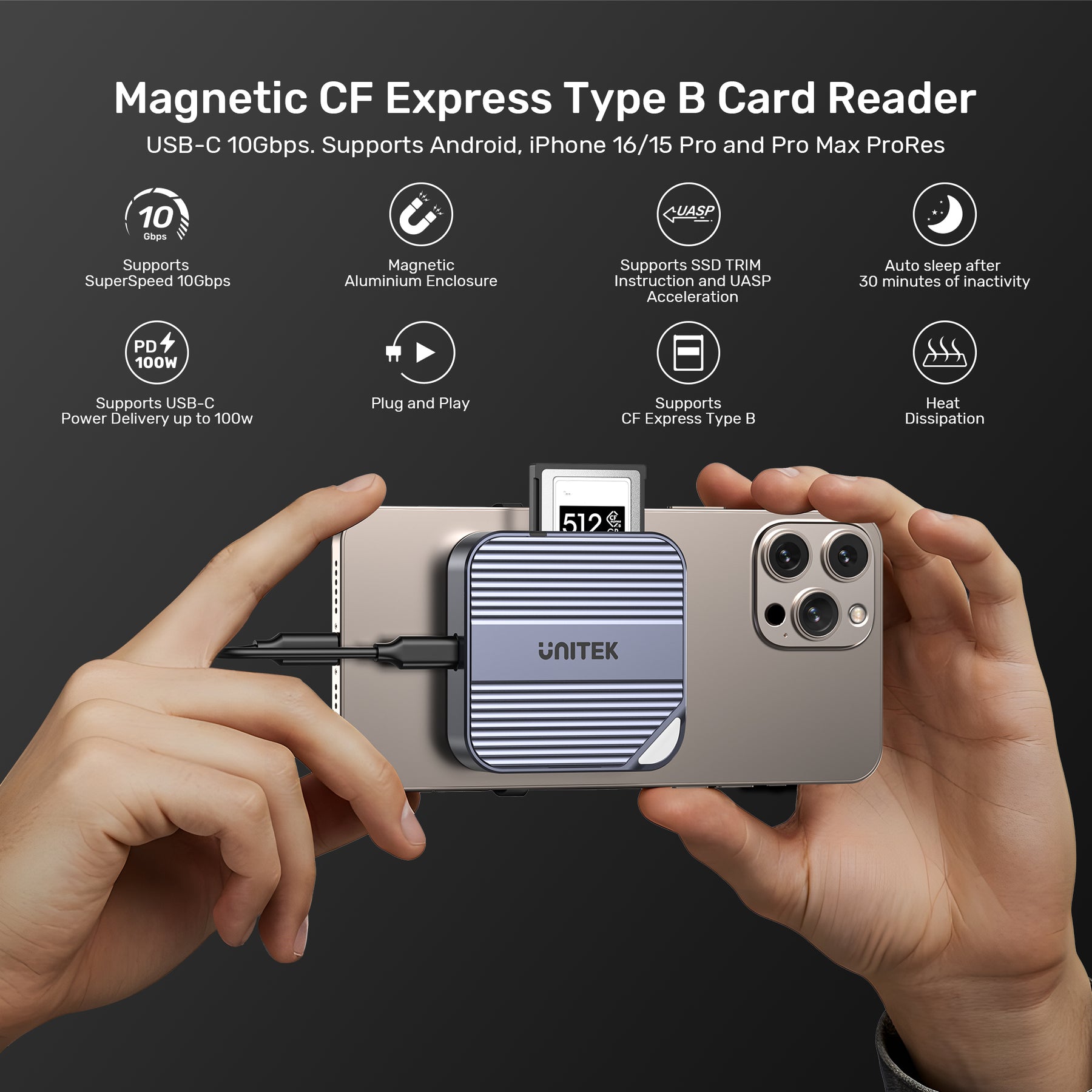 Magnetic CF Express Type B Card Reader