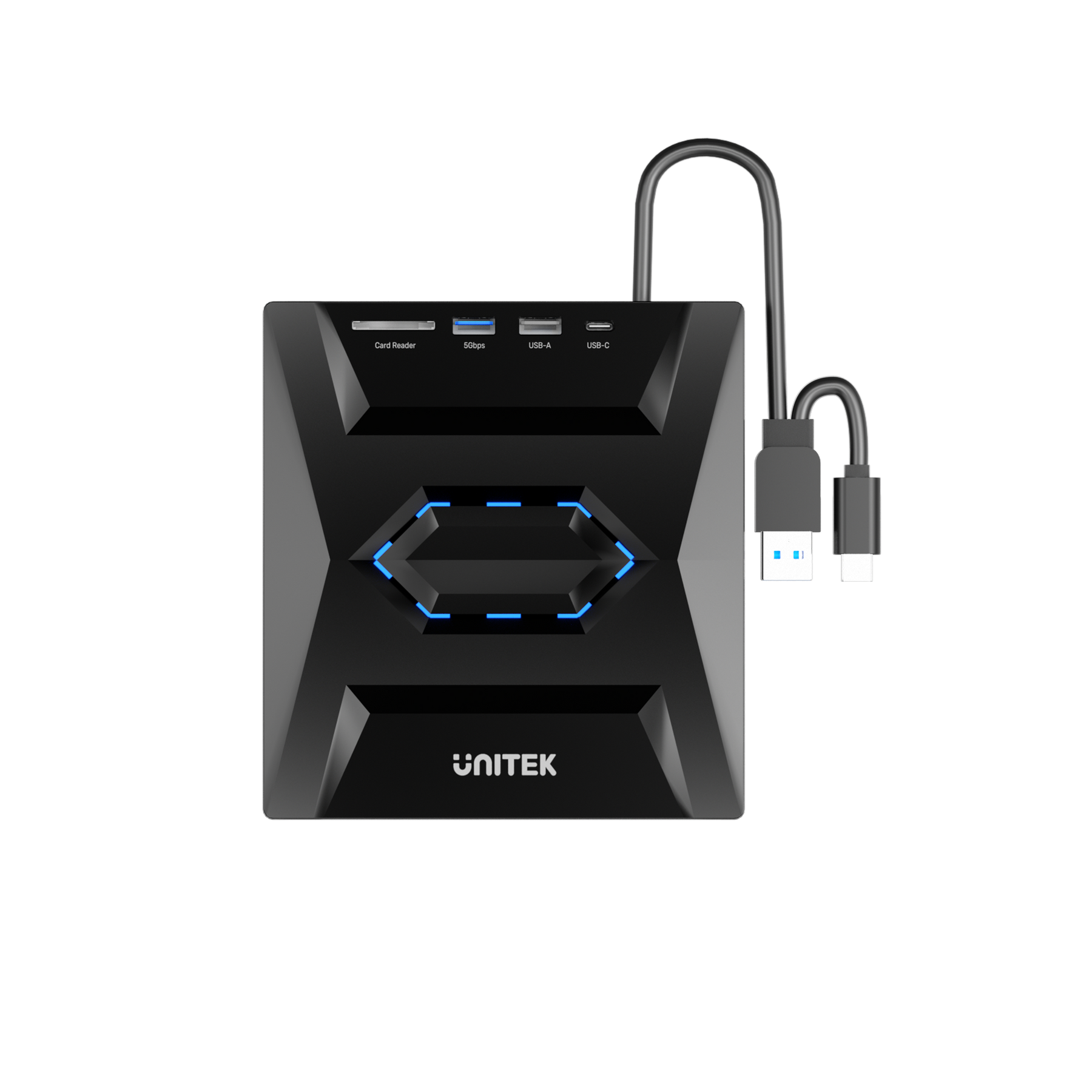 5-in-1 External Optical Drive with USB Hub