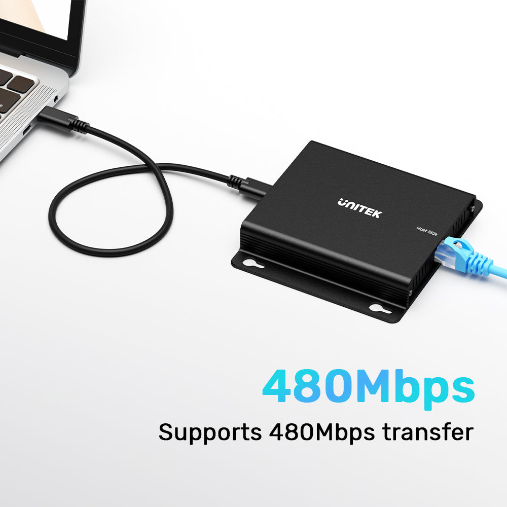 150米USB延長器透過以太網配備4端口集線器