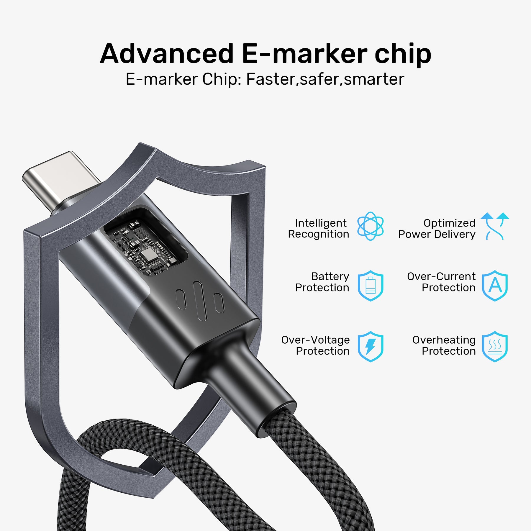 PD 60W USB-C Charging Cable with LED Display