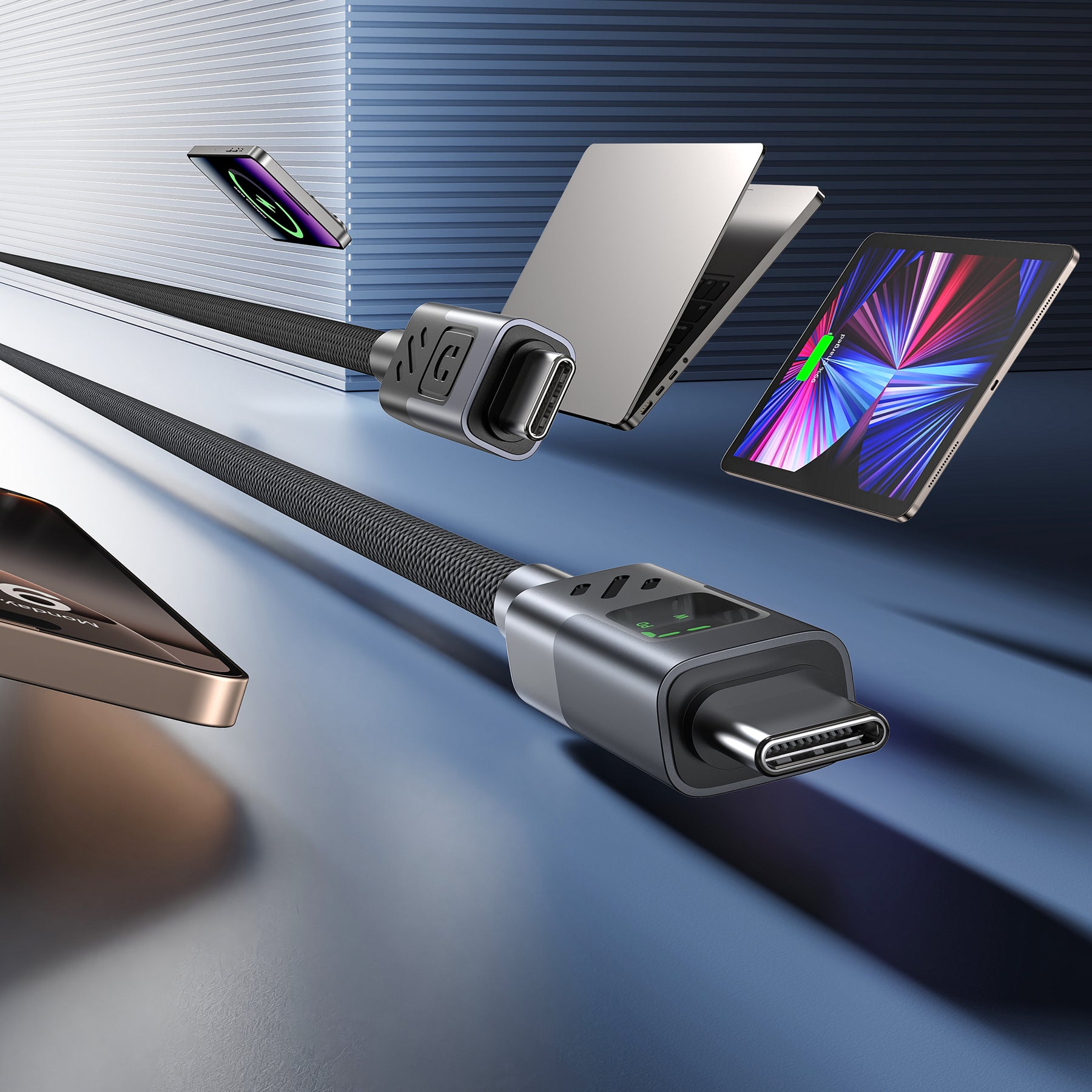 PD 60W USB-C Charging Cable with LED Display