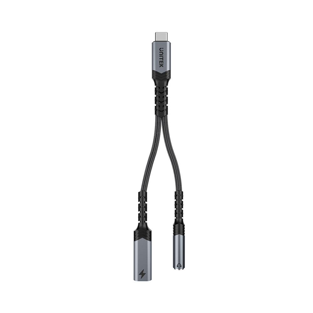 USB-C to 3.5mm 音訊及 PD 充電轉接器