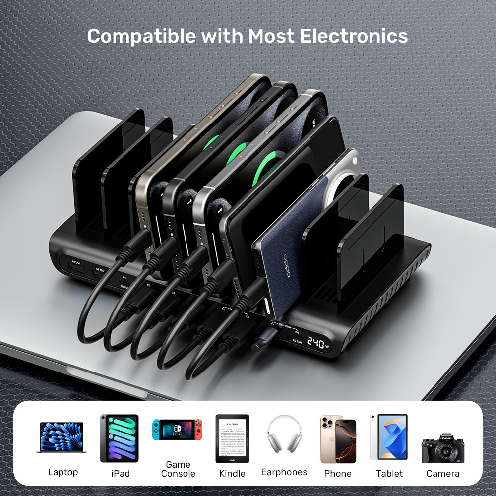 uCharge 240W 10端口USB智能充電站