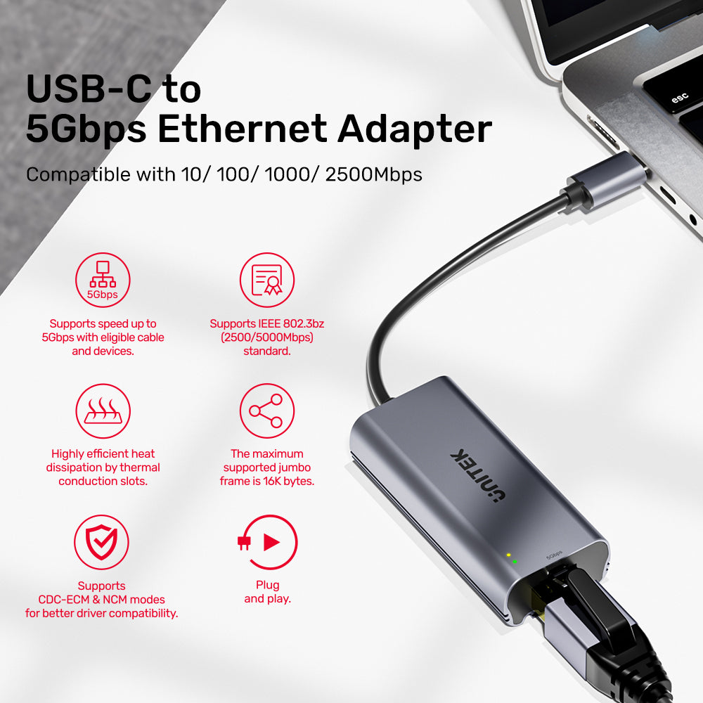 USB-C 5Gbps乙太網路適配器