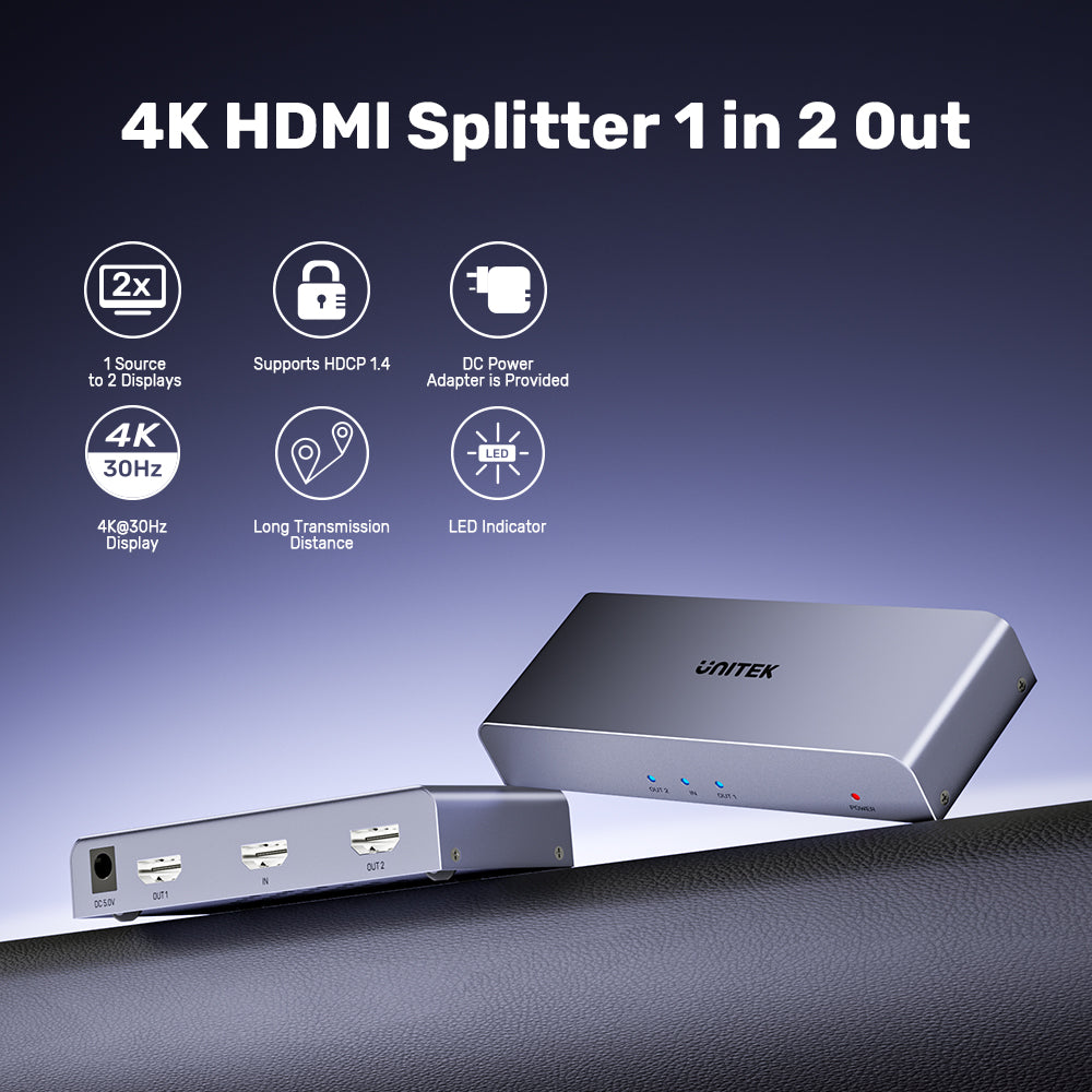 4K HDMI 分配器 (1入2出)