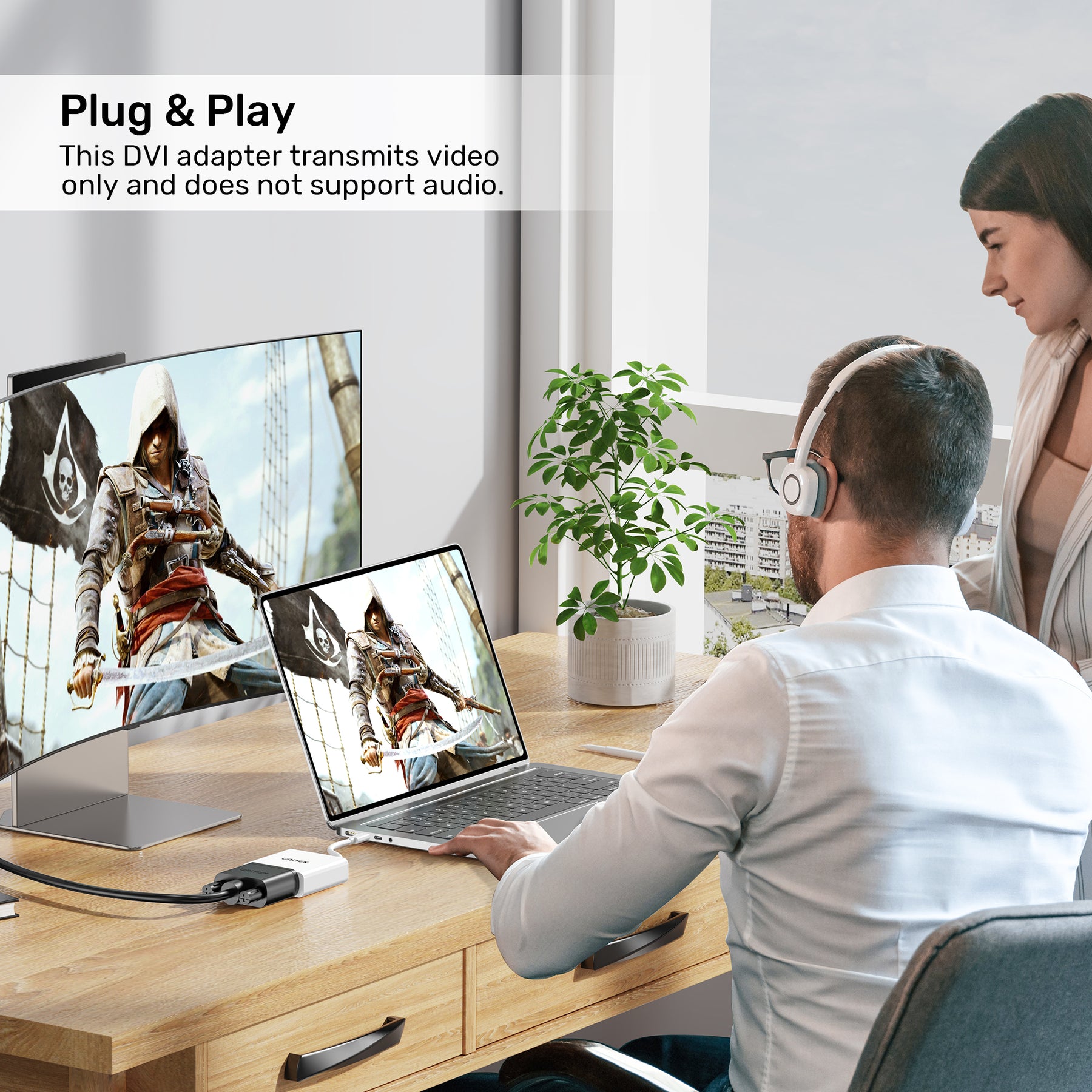 USB-C 轉 DVI 轉換器