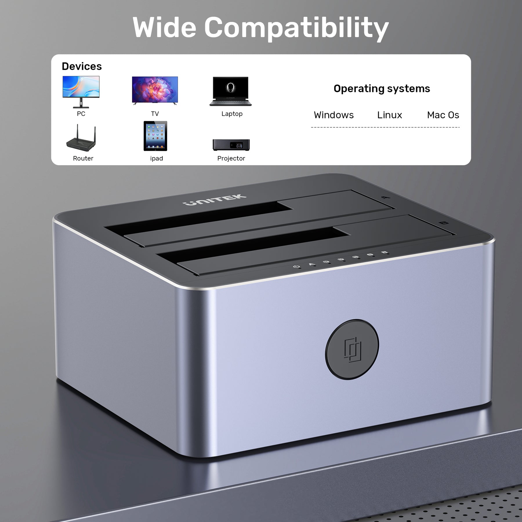 5Gbps Dual-Bay SATA Docking Station
