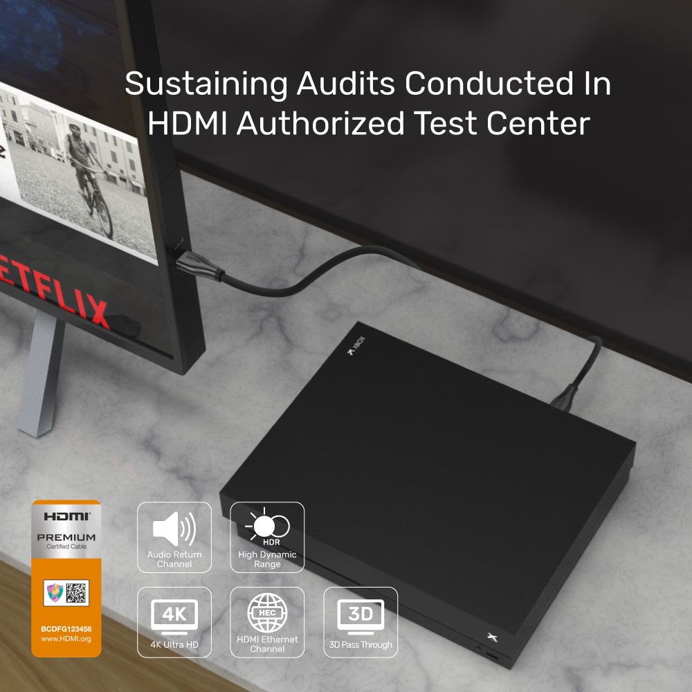 4K 60Hz Premium Certified HDMI 影音線 (帶乙太網功能)
