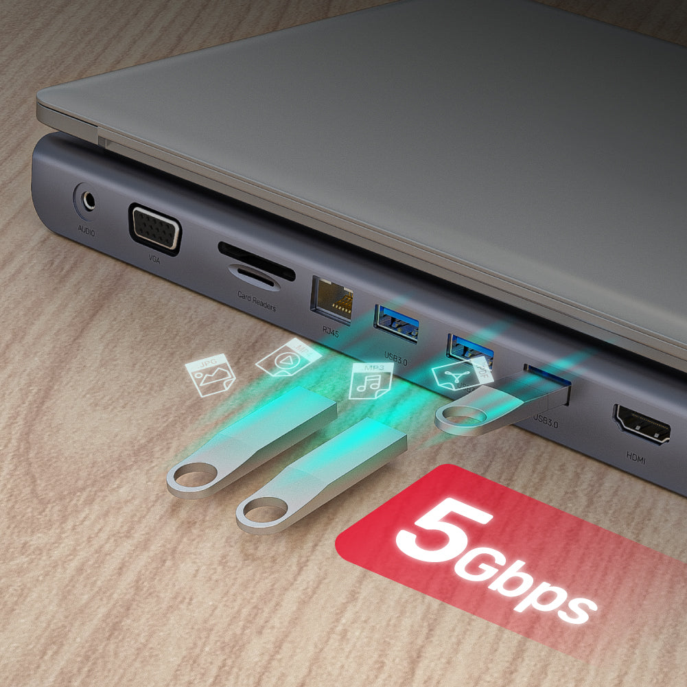 uHUB 11+ 11 合 1 多媒體 USB-C Hub (雙HDMI、MST 多螢幕獨立擴展 和 USB-PD 100W)