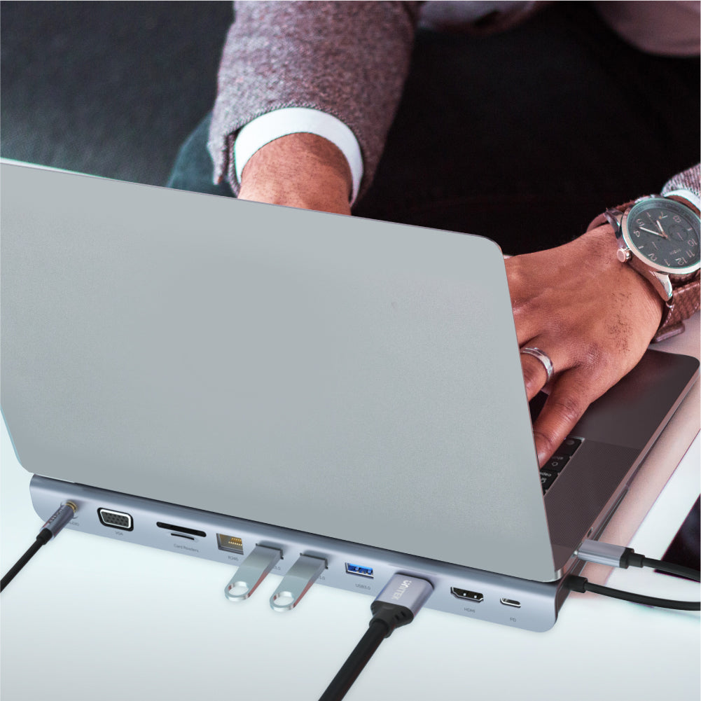 uHUB 11+ 11 合 1 多媒體 USB-C Hub (雙HDMI、MST 多螢幕獨立擴展 和 USB-PD 100W)
