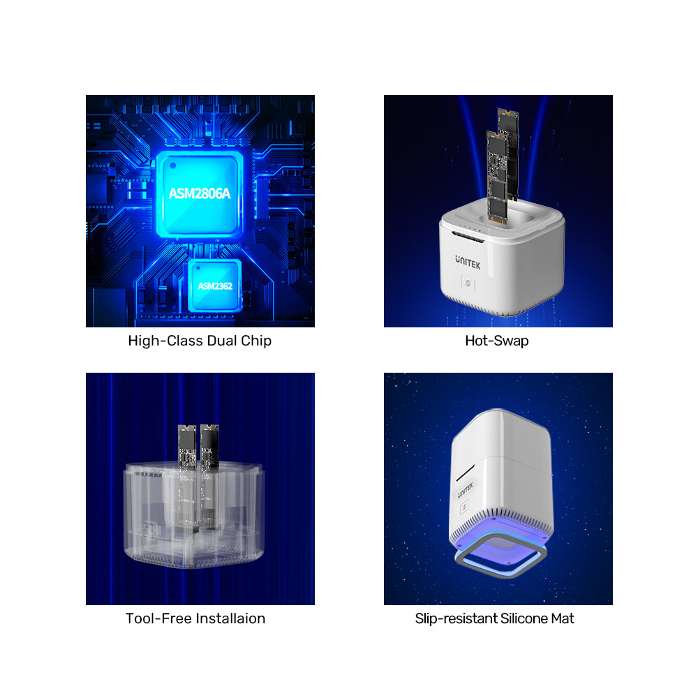 SyncStation Marshmallow M.2 NVMe 雙槽 USB-C 硬盤座 (具離線複製功能)