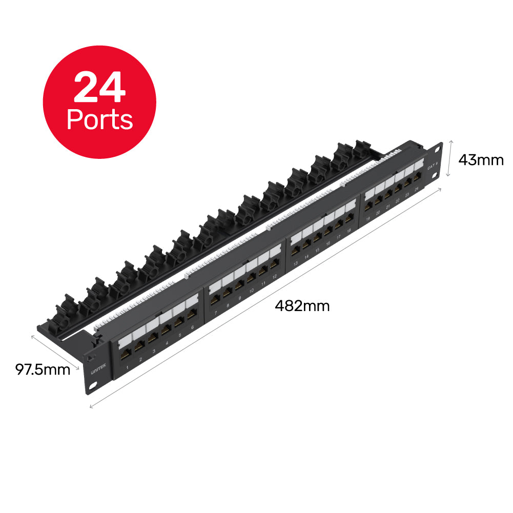 Cat 6 UTP 24 Ports RJ45 Patch Panel