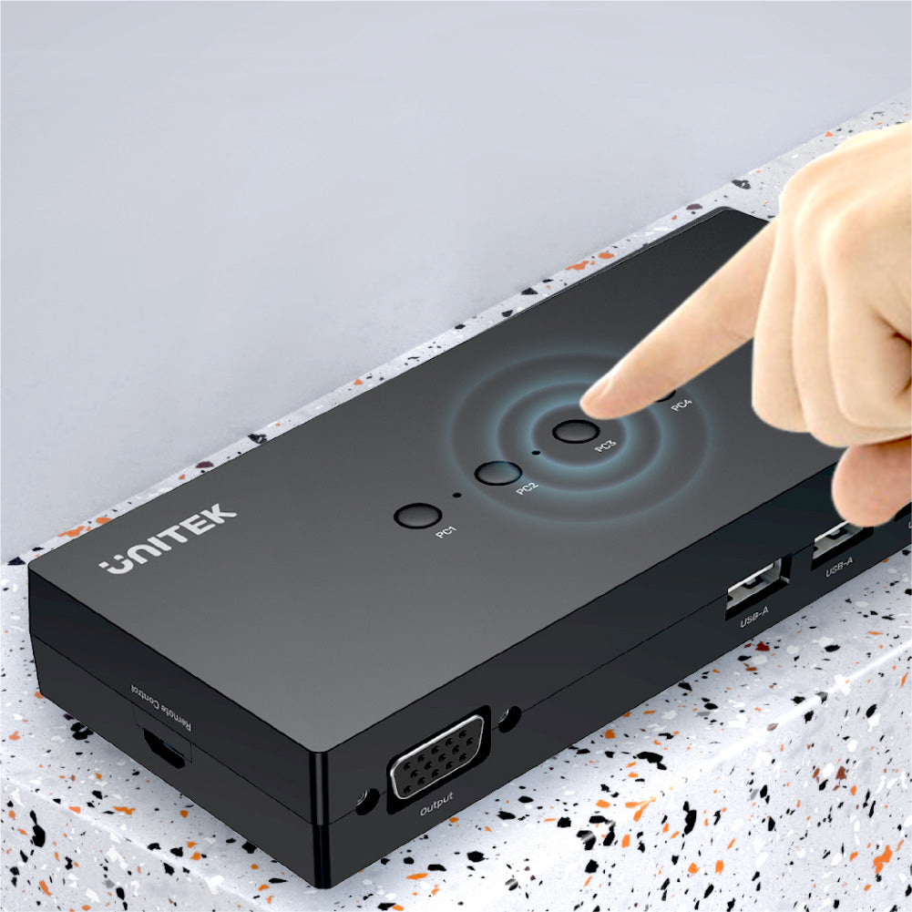 Full HD 1080P VGA KVM Switch 4 In 1 Out