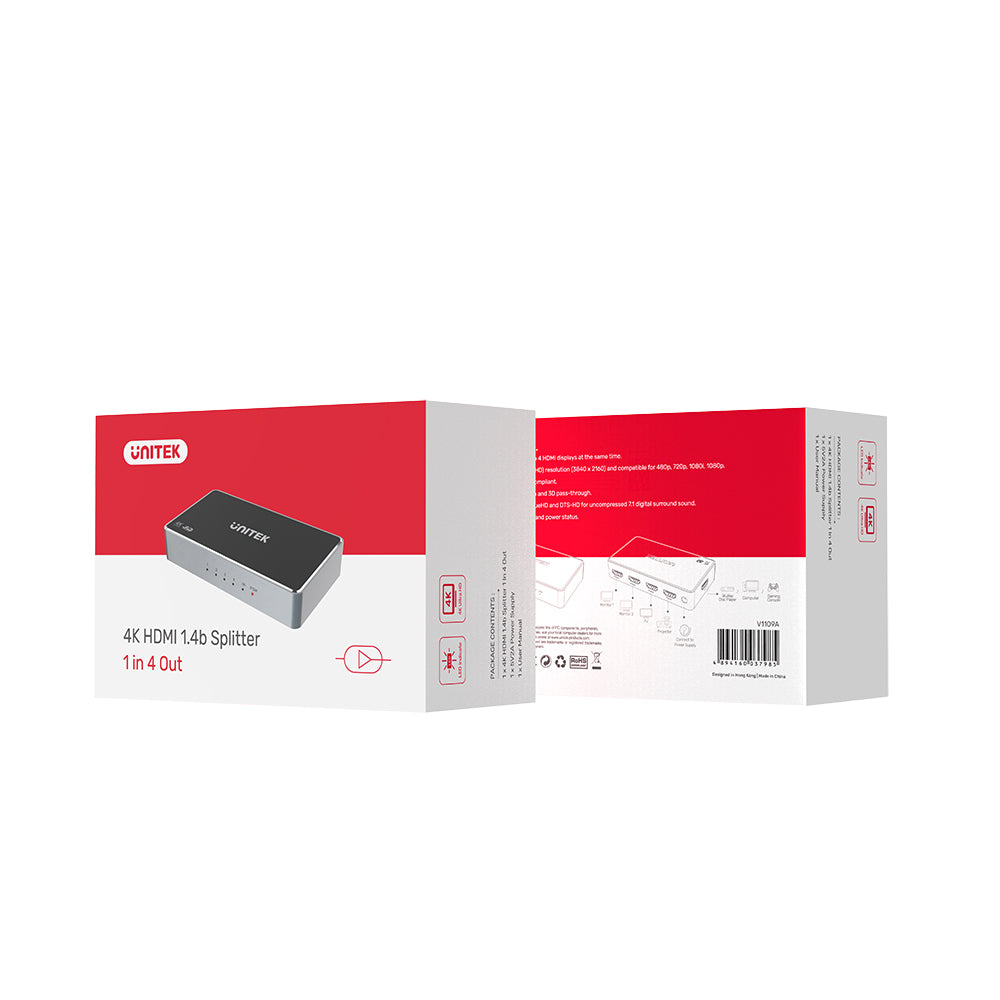4K 30Hz HDMI Splitter (1 In 4 Out)