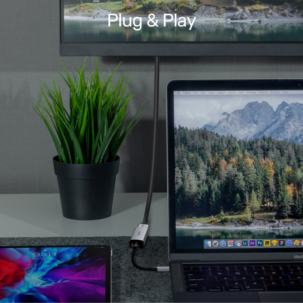 4K 60Hz USB-C to HDMI 2.0 Adapter with Nylon-Braided Cable
