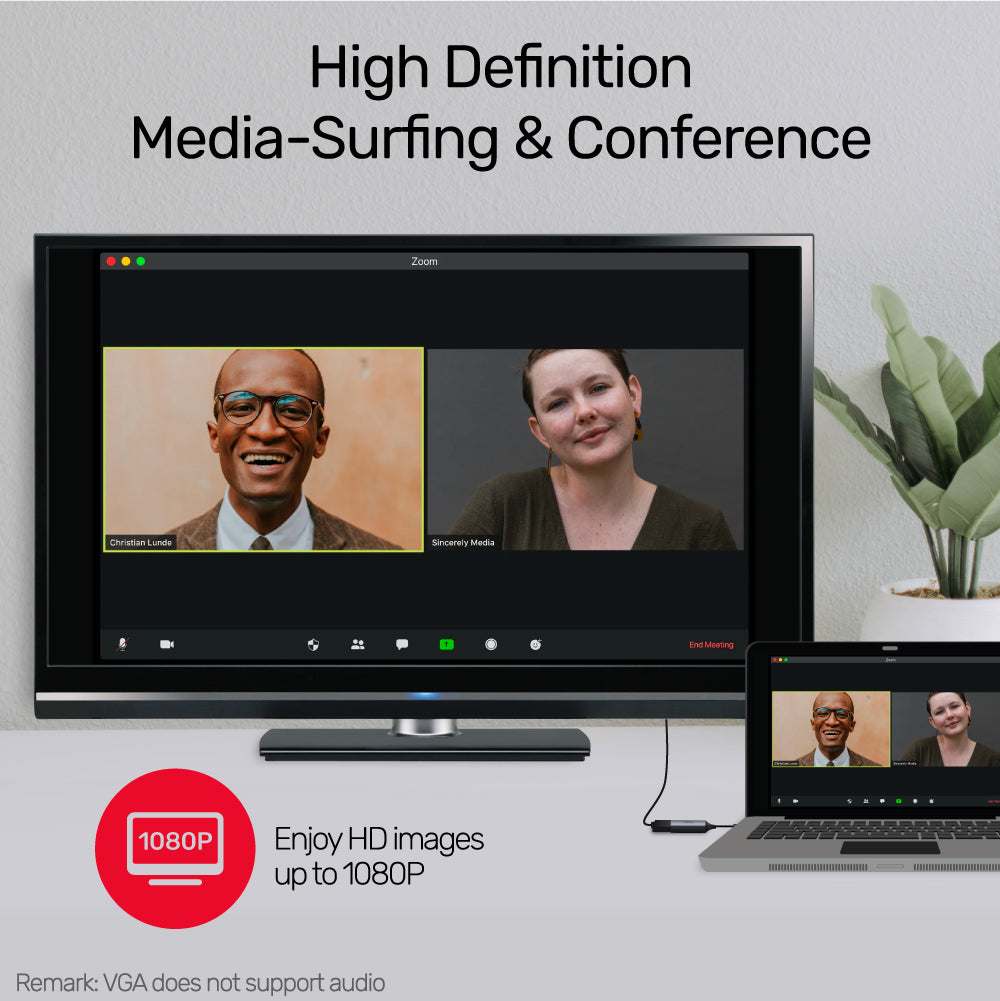 USB-C to VGA 1080P Full HD Adapter