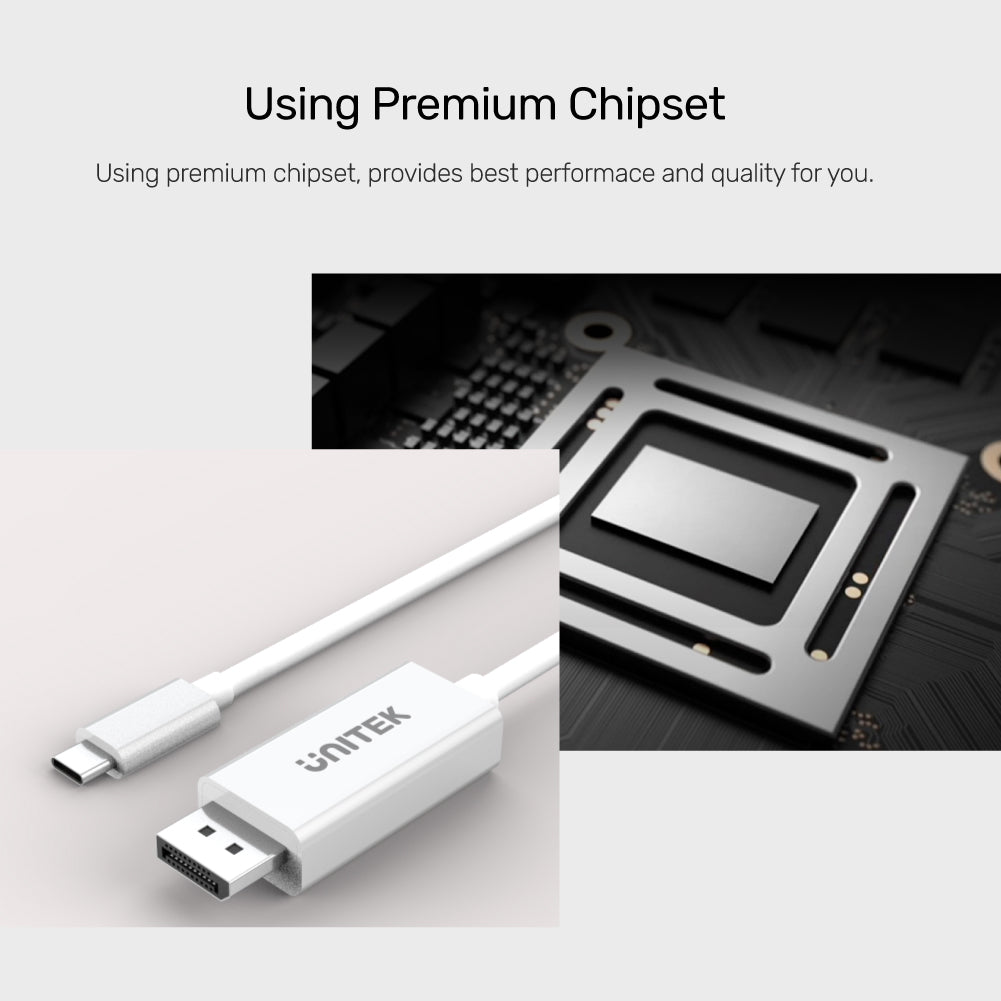 4K 60Hz USB-C to DisplayPort 1.2 Cable in White