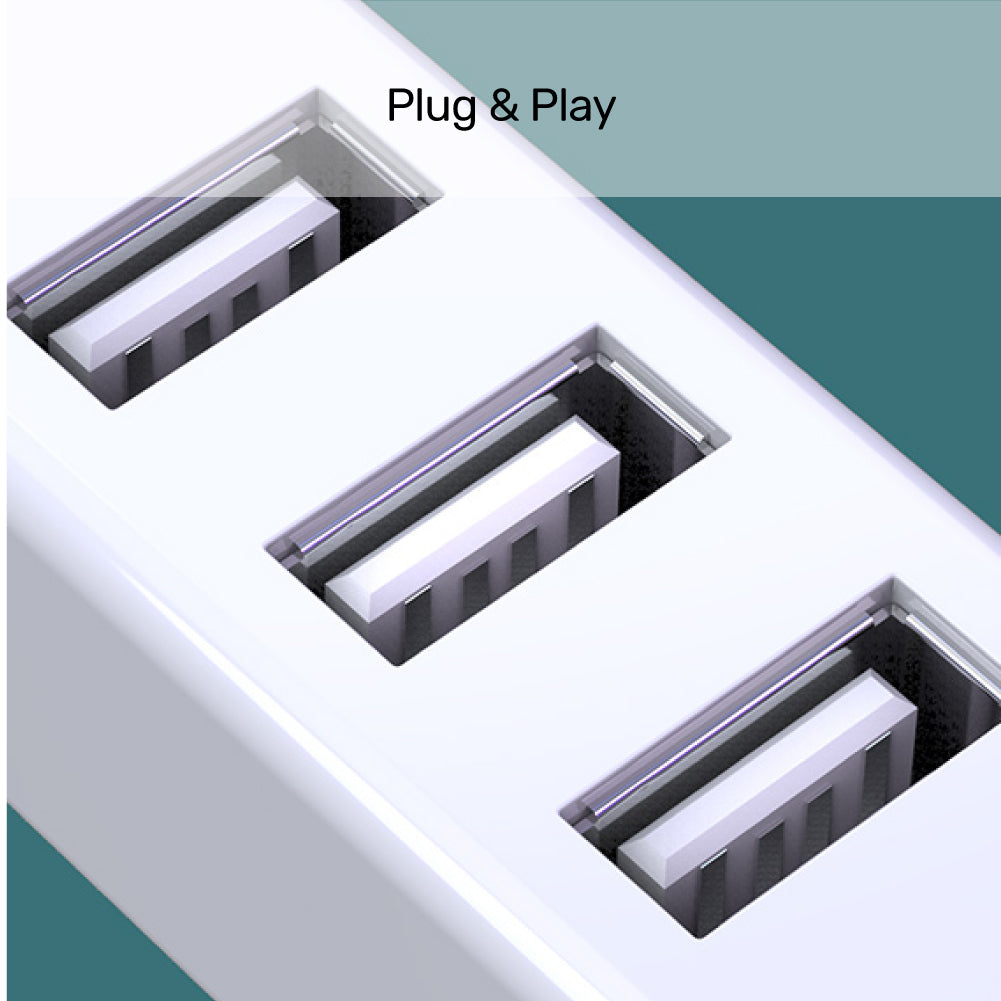 4 Ports USB 2.0 Hub in White