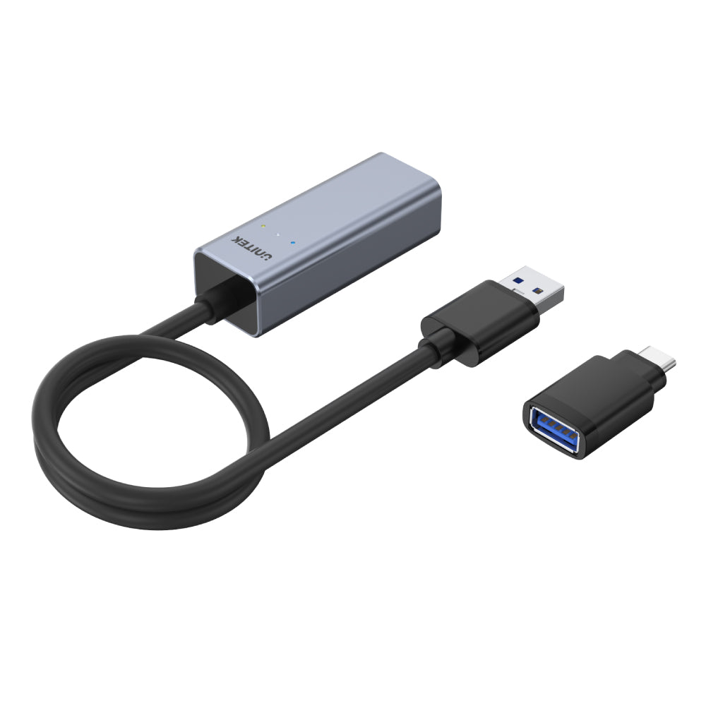 USB 3.0 轉千兆位乙太網轉接器 (附送 USB-C 轉接器)