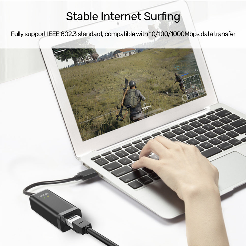 USB 3.0 to Gigabit Ethernet Adapter in Black