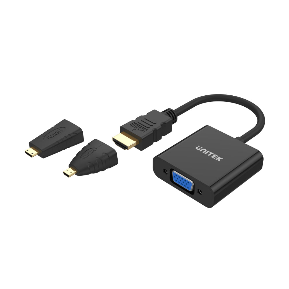 HDMI to VGA Adapter with for Stereo Audio plus Mini Micro HDMI
