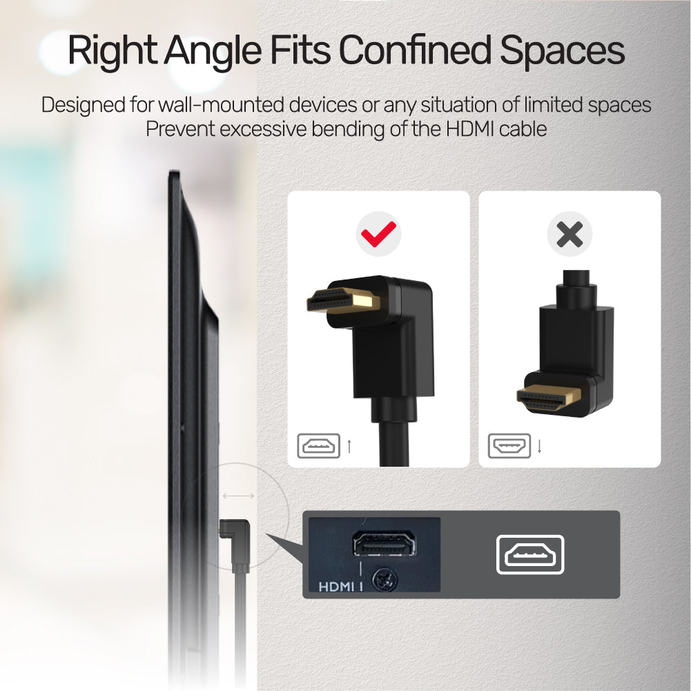 4K 60Hz High Speed HDMI Right Angle 270° Cable