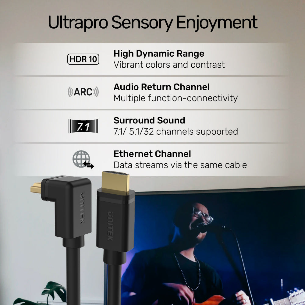 4K 60Hz High Speed HDMI Right Angle 270° Cable