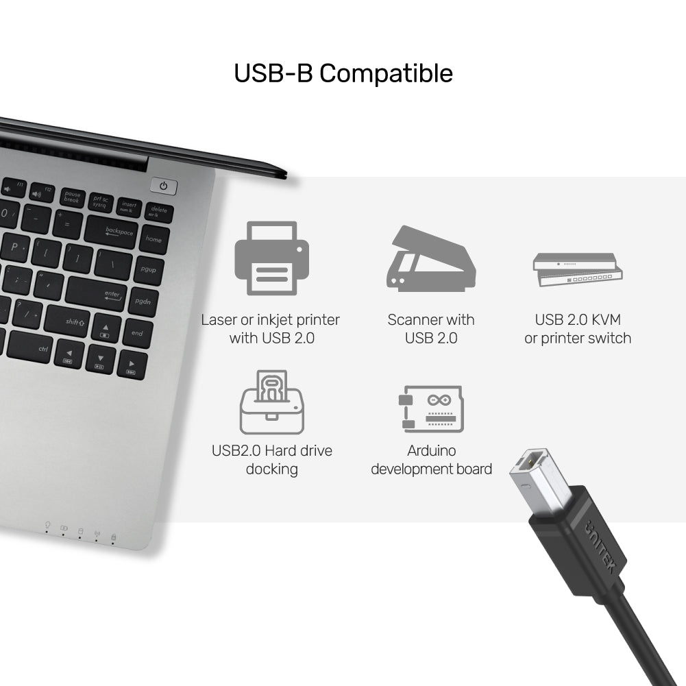 USB 2.0 to USB-B Charging Cable