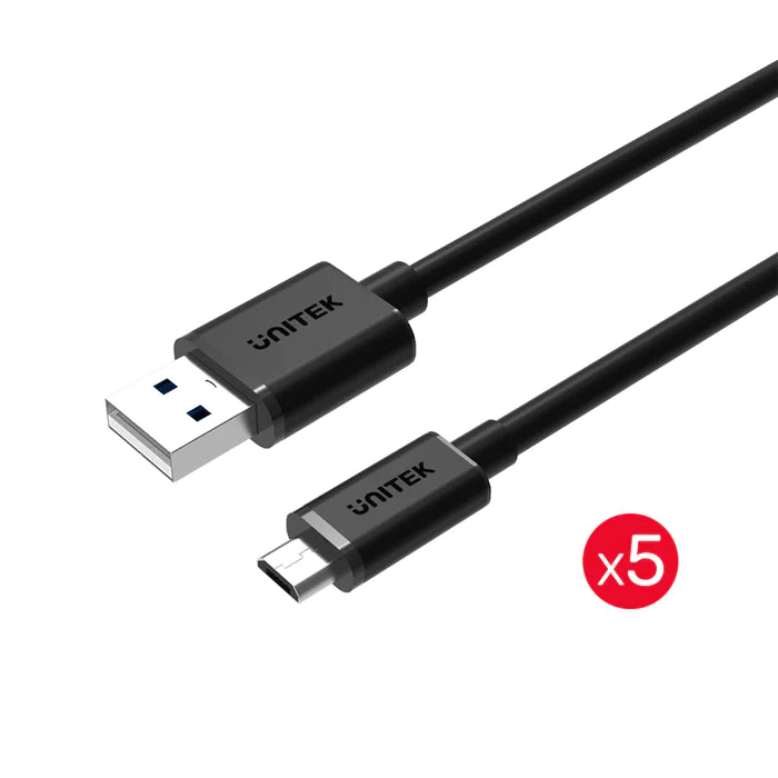 USB 2.0 to Micro USB Charging Bundle Pack (2 x 0.3M and 3 x 0.2M