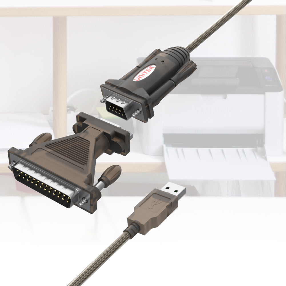 USB 轉 RS232 串行接口轉接器 (附送 DB9F 轉 DB25M 轉接器)