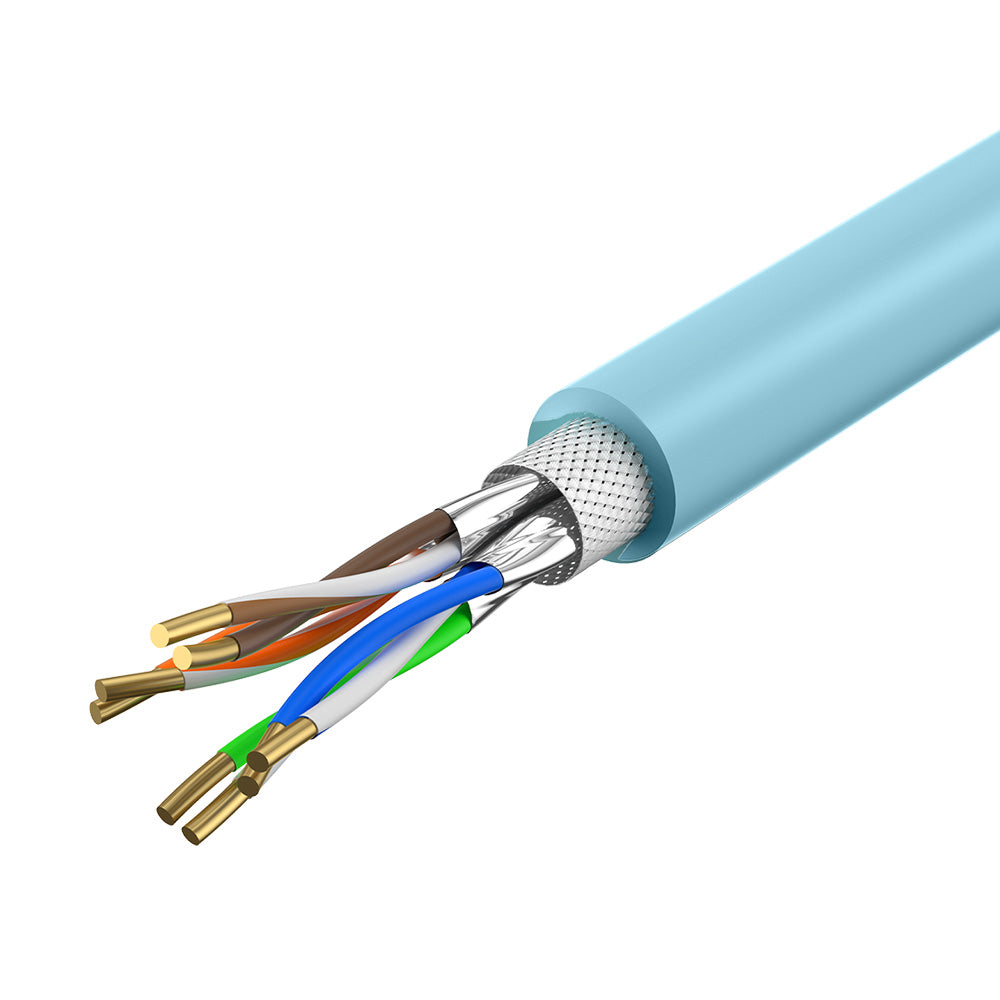 Cat-6A S/FTP RJ45 Ethernet 千兆位乙太網 305M LSZH網線 - 藍色