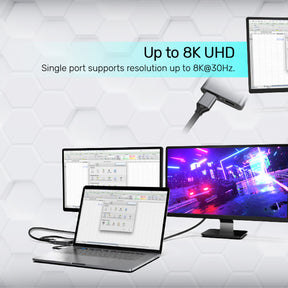 8K USB-C轉雙DisplayPort轉接器 (支援MST及SST)