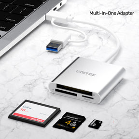 3 合 1 USB 3.0 讀卡器 (附 USB-C 轉接器) 