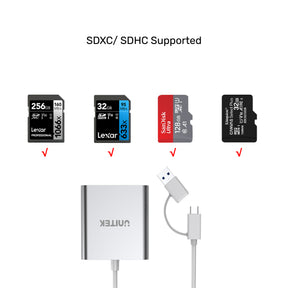 3 合 1 USB 3.0 讀卡器 (附 USB-C 轉接器) 