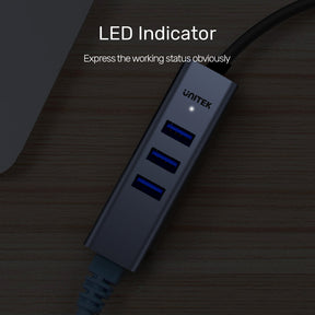 4合1 USB 3.0 乙太網接口 Hub (USB-A端口)