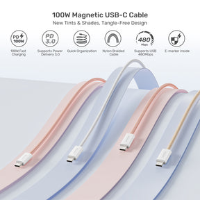 100W 磁吸 USB-C 充電線