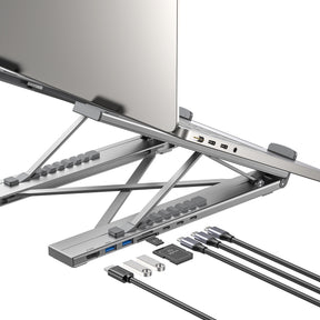 便攜式 USB-C 折疊電腦支架及擴充基座