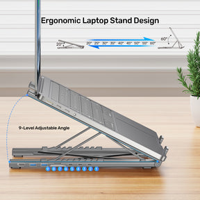 便攜式 USB-C 折疊電腦支架及擴充基座