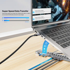 便攜式 USB-C 折疊電腦支架及擴充基座