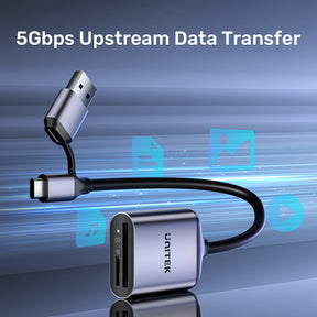 2-in-1 USB-C/A SD4.0 Card Reader