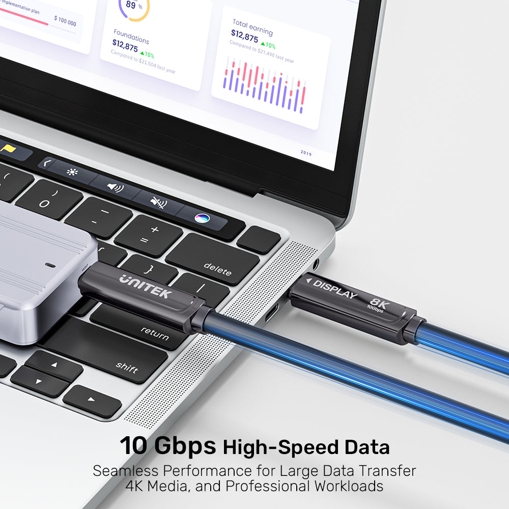8K 光纖全功能 USB-C 傳輸線