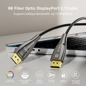 8K 光纖 DisplayPort 2.1 連接線
