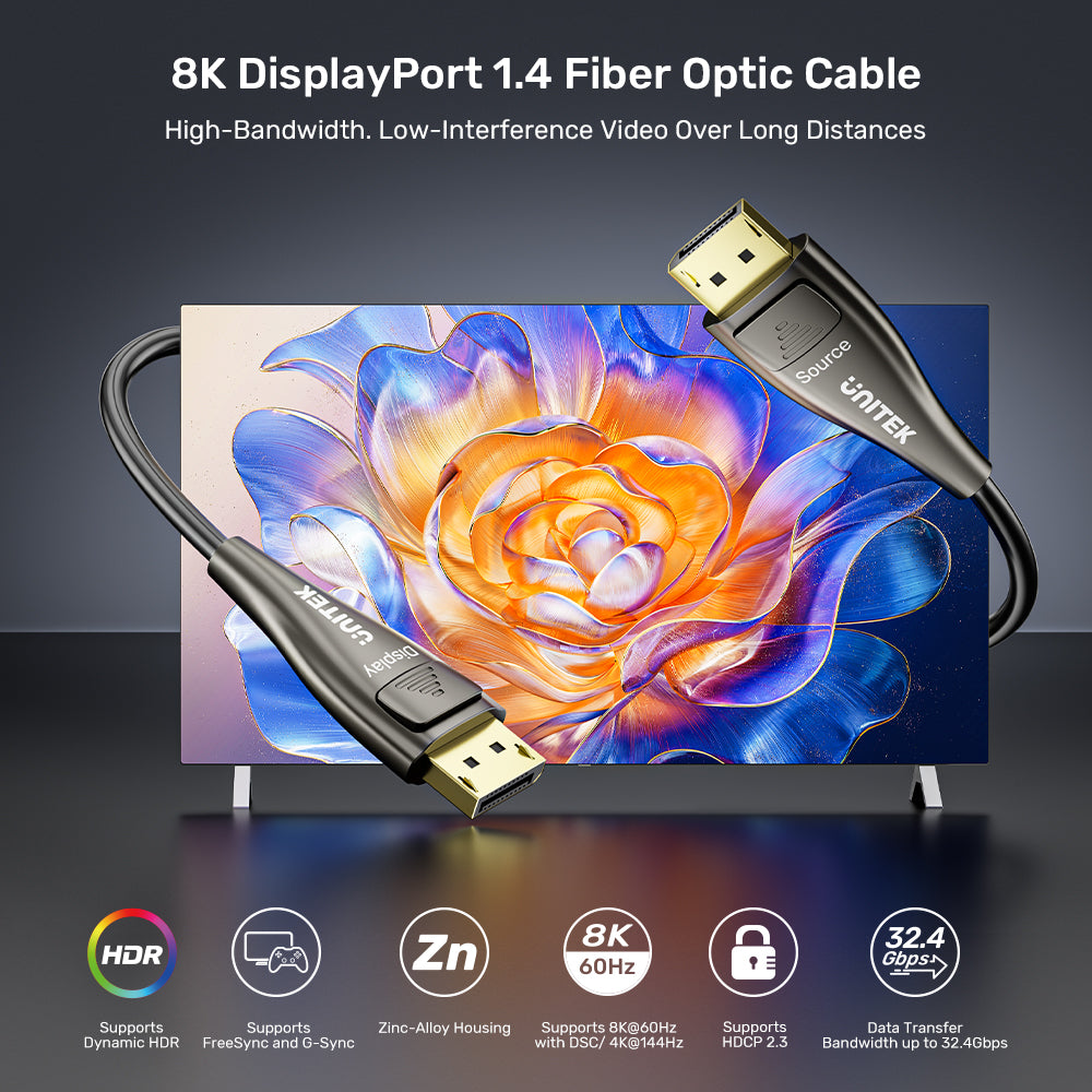 8K DisplayPort 1.4 光纖傳輸線